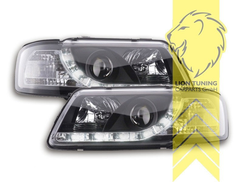 LT Pair LED DRL Lightbar Headlights Audi A3 8L black 96-00 LHD