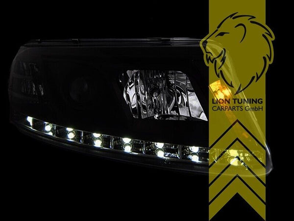 LT LED DRL Lightbar Halo Ring Headlights Audi A6 C6 4F 04-08 Limo Avant black