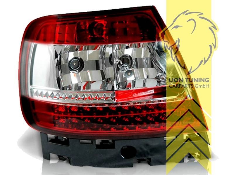 LT Pair LED Lightbar Rear Tail Lamps Lights Audi A4 B5 8D sedan red white LHD