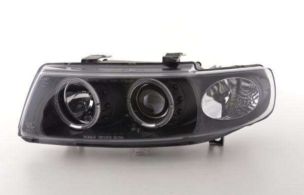 LT LED DRL Angel Eye Halo Ring Headlights Seat Leon Toledo 1M 97-05 black LHD