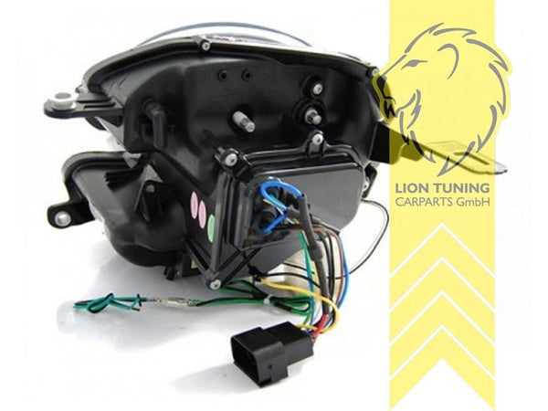 LT Pair LED DRL Lightbar Halo Ring Headlights Mini One R56 R57 LED black LHD