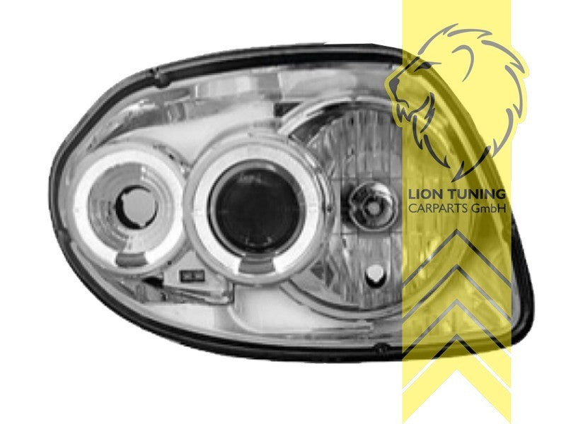 LT LED DRL Halo Ring Headlights Renault Clio B chrome BB CB LB S 98-01 LHD