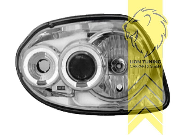 LT LED DRL Halo Ring Headlights Renault Clio B chrome BB CB LB S 98-01 LHD