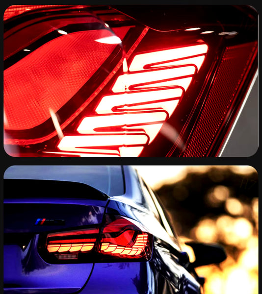 TYPY Pair LED DRL Lightbar REAR LIGHTS BMW F30 F35 13-18 320i 325i 328i LHD SMOKE BLACK or RED CLEAR