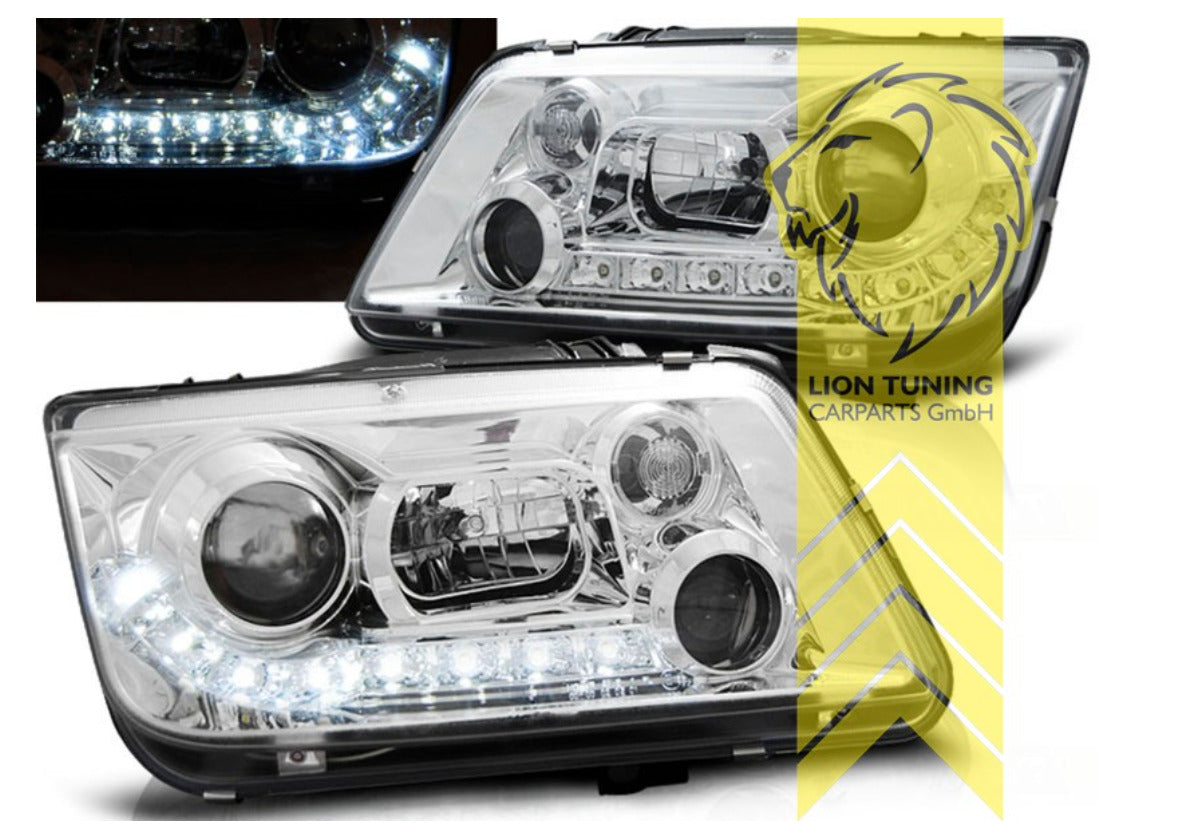 LT LED DRL Lightbar Halo Ring VW Bora Saloon Chrome 1J6 98-05 LHD