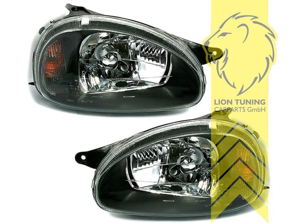 LT Pair Aftermarket Halogen Headlights Opel Corsa B Combo B 93-01 black LHD