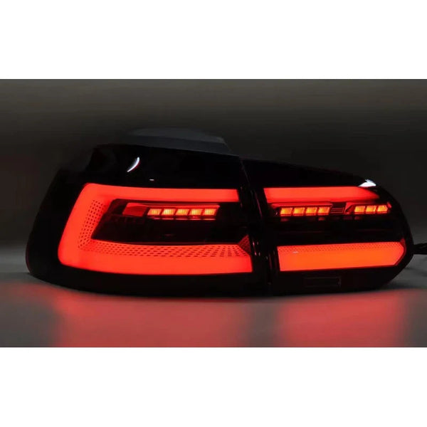 ATS Pair LED Dynam Lightbar REAR Tail LIGHTS VW Golf 8 Style VI 08-12 Red Sm LHD