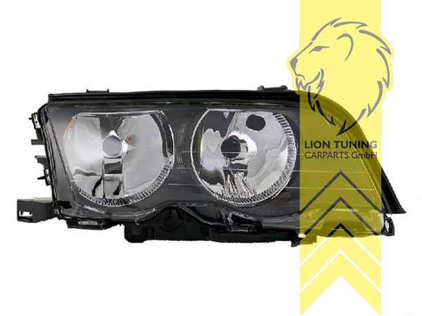 LT Pair Aftermarket Halogen Headlights BMW E46 Limo Touring 98-01 black LHD