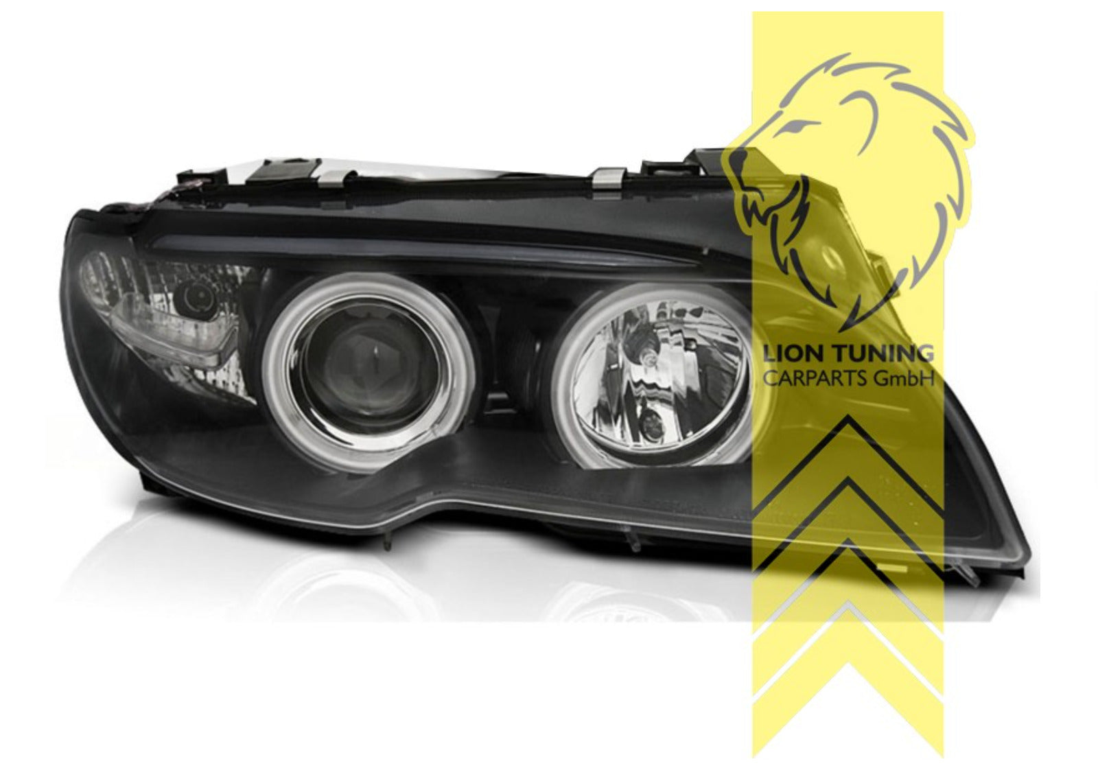 LT LED DRL CCFL Angel Eye headlights BMW 3-Series E46 Coupe Cabrio black LHD