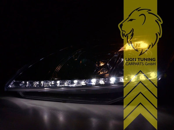 LT Pair LED DRL Lightbar Headlights Ford Focus 2 Facelift DA 08-11 chrome LHD