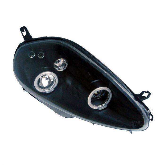 Auto-Style Pair LED Halo Ring Headlights Fiat Grande Punto 05-08 Black LHD