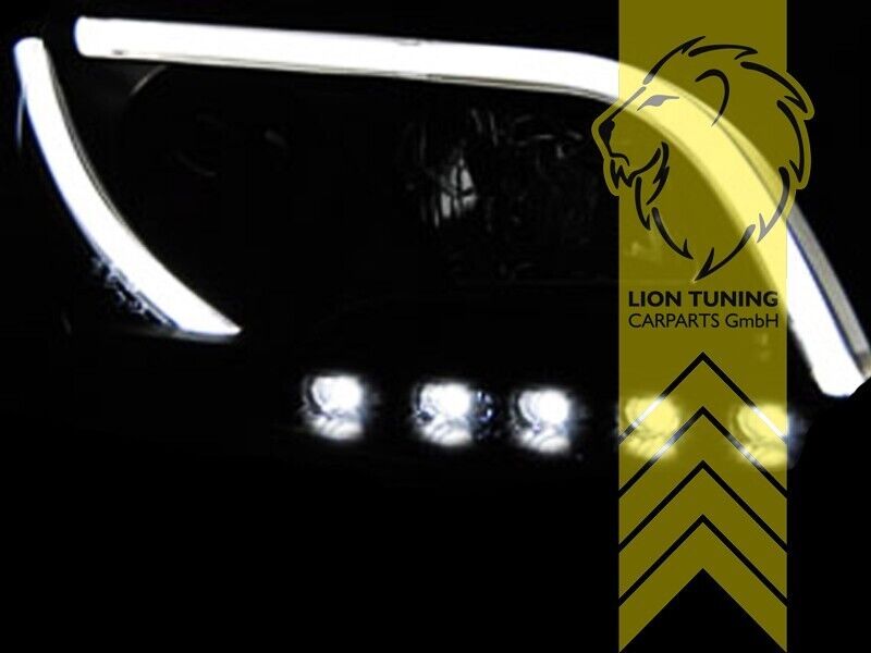 LT LED DRL Lightbar Headlights Audi A4 B7 8E 04-08 H7 H1 Limo Avant black LHD