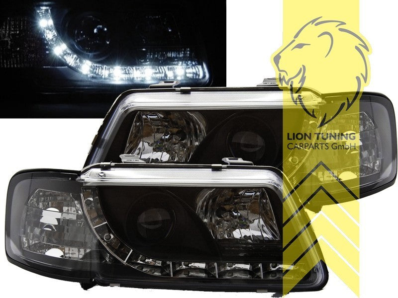 LT Pair LED DRL Lightbar Headlights Audi A3 8L black 96-00 LHD