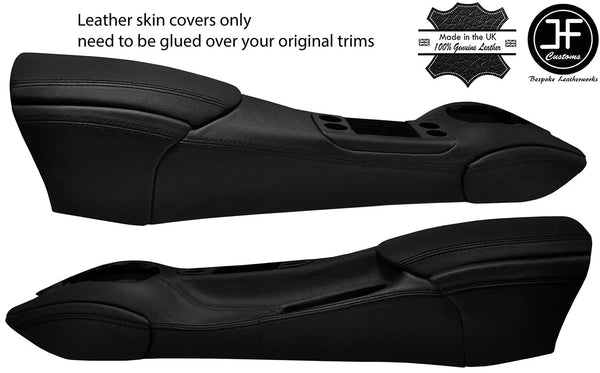 Porsche Boxster 986 96-04 Black with Black Thread Stitch Full Centre Console + Armrest + Knee Pads & Side Trims Real Leather Covers