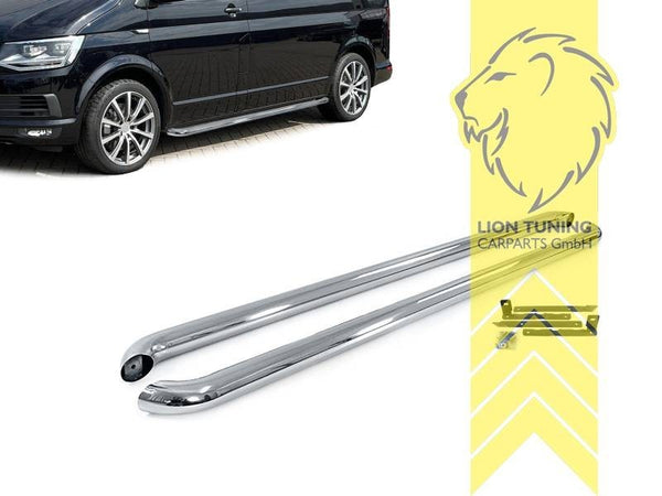 LT Side pipes sill protection polished stainless steel VW T5 T6 T6.1 SWB Van Bus