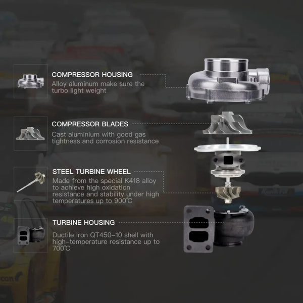 MXPR T70 Universal Turbo T3 V Band Exhaust Flange Twin-Scroll Turbocharger 500+