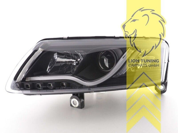 LT LED DRL Lightbar Halo Ring Headlights Audi A6 C6 4F 04-08 Limo Avant black