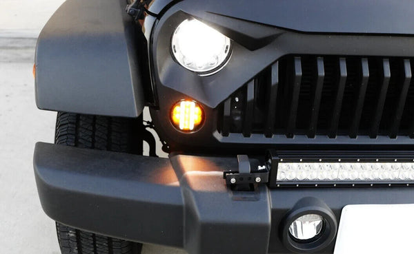 Smoked Lens LED DRL Turn Signal LED Side marker Combo Kit Jeep Wrangler JK