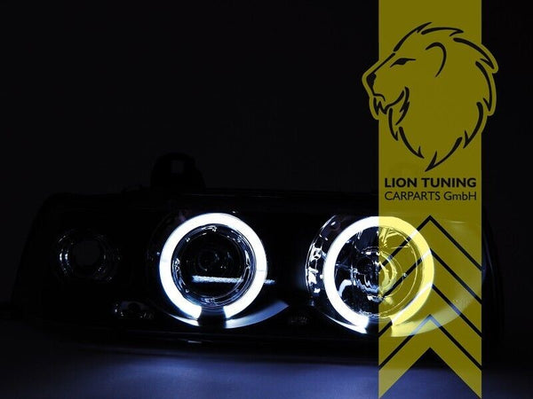 LT LED DRL Halo CCFL Eye headlights BMW E36 Coupe Cabrio black 93-99 LHD