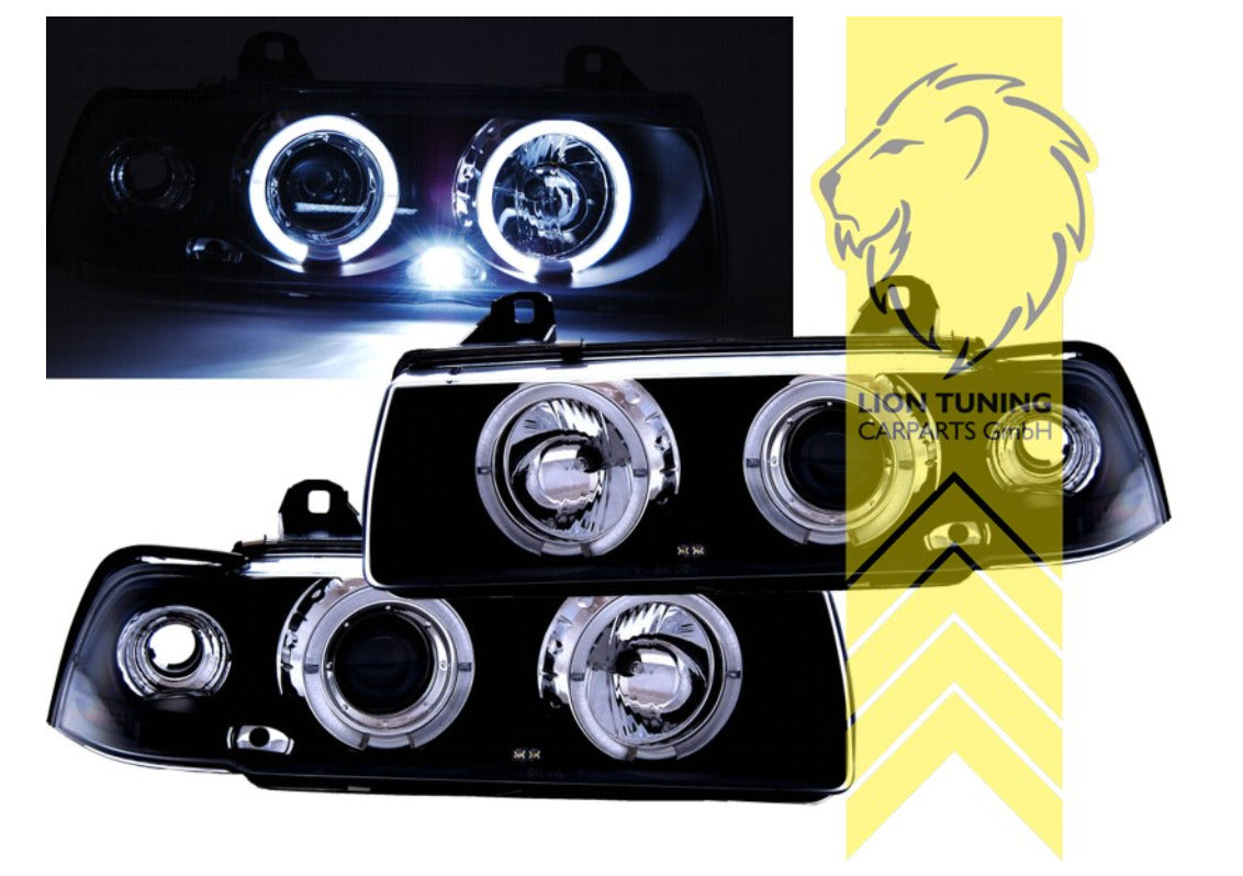 LT LED Halo Ring Angel Eye headlights BMW E36 Limousine Touring Compact LHD