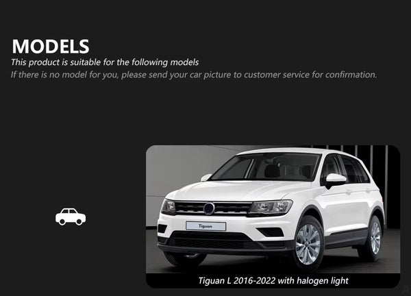 AKD Pair 17-21 VW Tiguan LED DRL Dynamic Lightbar Headlights LHD