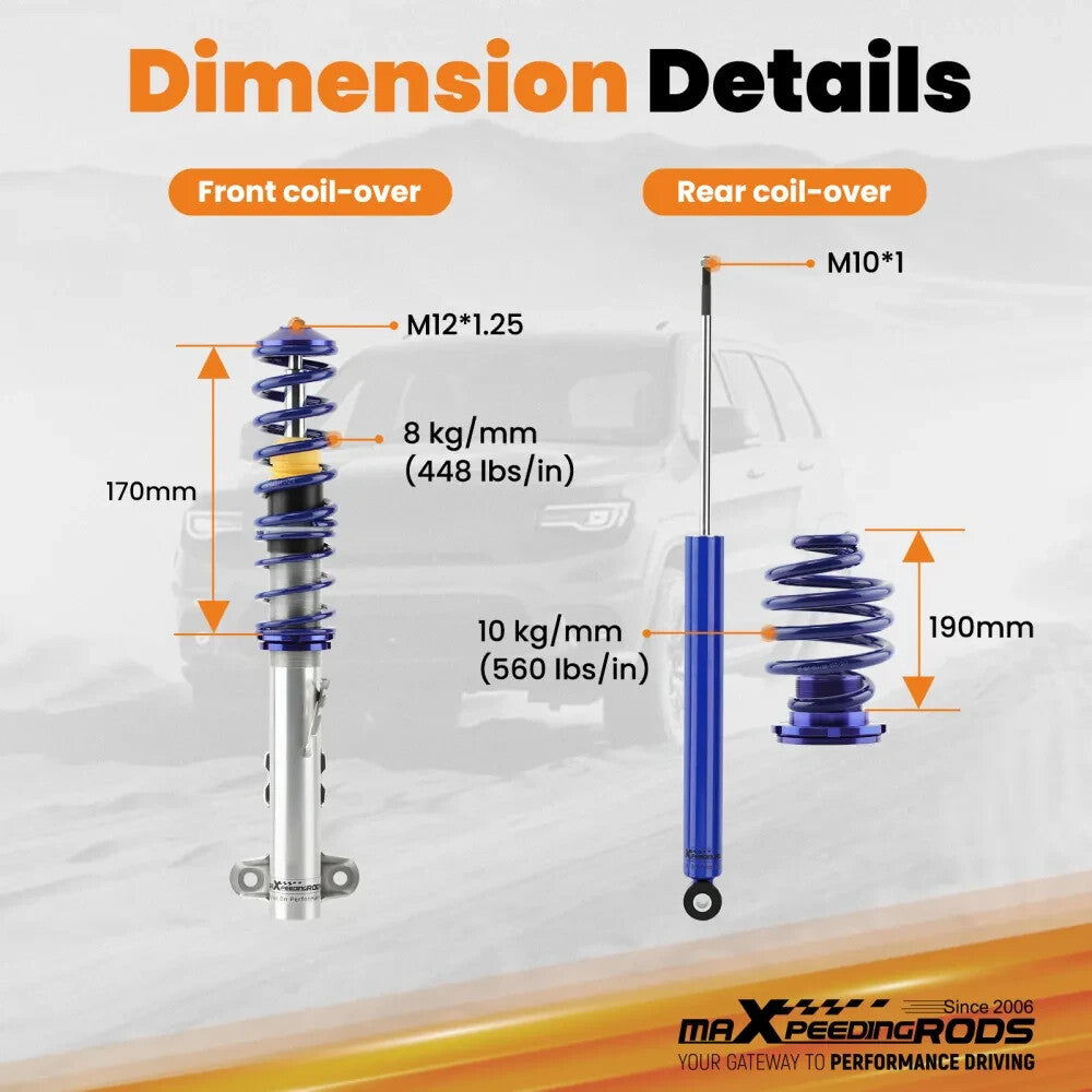 MXPR Adjustable Lowering Coilovers BMW E36 Saloon 90-98 1997 316i 328i 325td