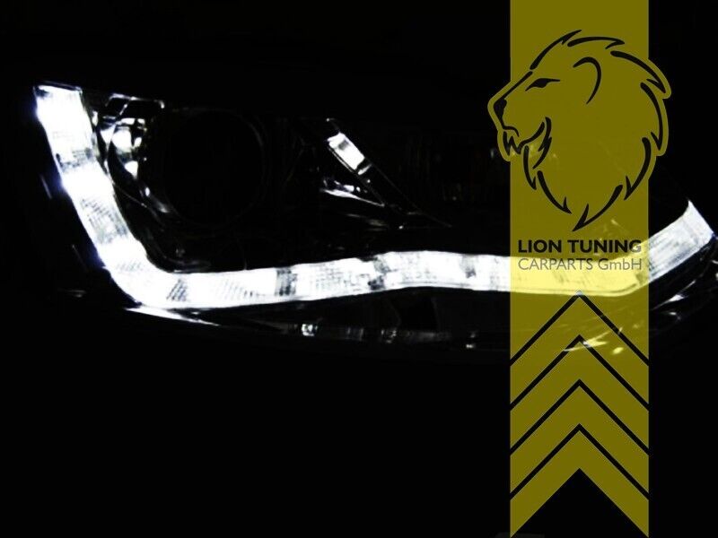 LT Pair LED DRL Lightbar Headlights VW Polo 6R 6C 09-17  black LHD