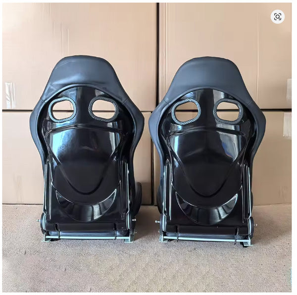 EDY Pair x2 Universal Bucket Seats Porsche 997 911 GT3 GT4 Cayman Boxster Black