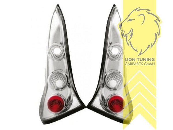 LT Pair Halogen Rear Lights Tail Lamps Citroen C4 3-door white chrome 04-08 LHD