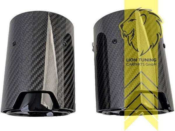 LT 2x Universal Stainless Carbon Exhaust Tailpipe Trim 90mm Silencer Finish Tips