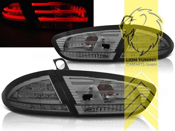 LT Pair LED DRL Lightbar Rear Tail Lights Seat Leon 1P Facelift 09-12 smoke LHD