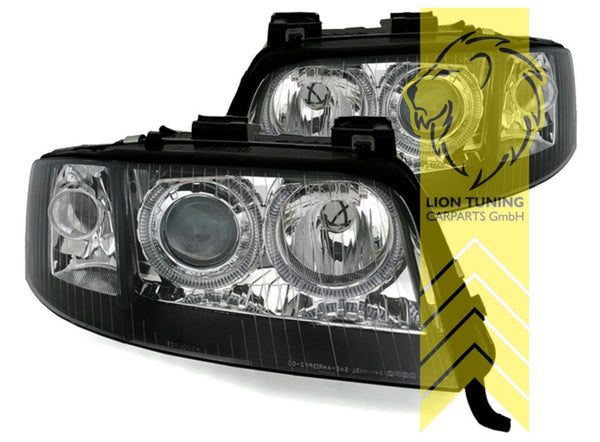 LT LED DRL Lightbar Halo Ring Headlights Audi A6 C5 4B Sedan Avant black XENON