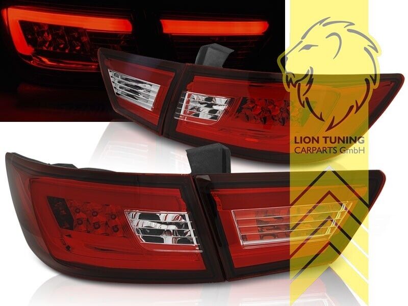 LT Pair LED Lightbar DRL Rear Lights Renault Clio 4 MK4 X98 12-16 red clear LHD