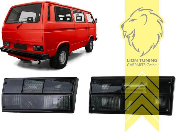 LT Pair Rear Lights VW T3 79-92 Bus Multivan Caravelle Transporter black LHD