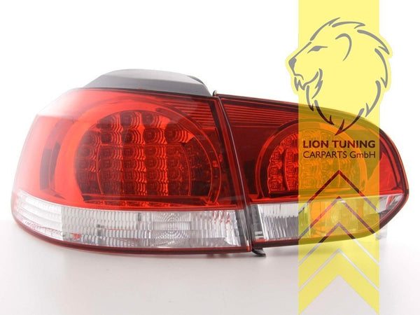 LT Pair LED DRL Lightbar REAR LIGHTS Tail VW Golf 6 red white LHD