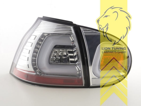 LT Pair LED DRL Lightbar REAR LIGHTS Tail VW Golf 5 white chrome 1K1 03-09 LHD
