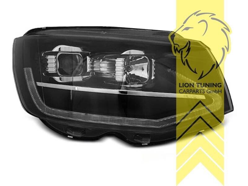 LT LED DRL Halo Headlights VW T6 Bus Transporter Multivan black dynamic LHD