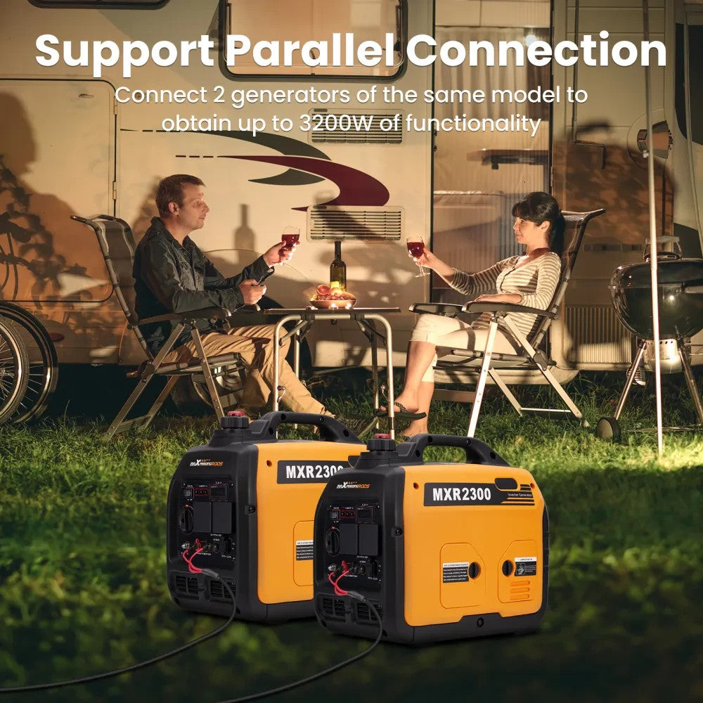 MXPR Super Quiet Portable Inverter Generator 2300W 4 Stroke Engine Camping