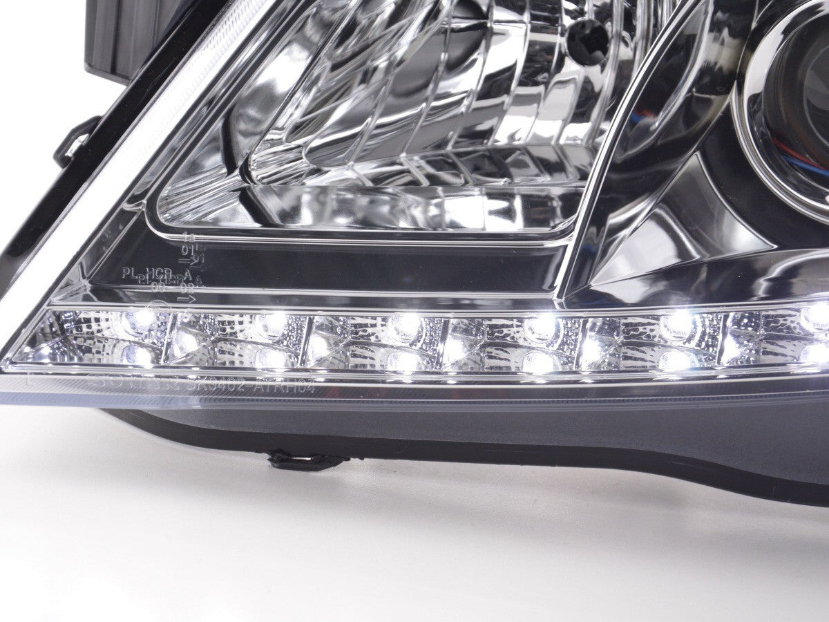 FK Pair LED DRL Lightbar Headlights Opel Vauxhall Astra H 04-10 chrome RHD