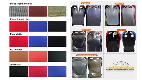 Pair EDYSTR Univ Bucket Seats Porsche Carbon Back Fabric 986 987 997 911 GT3 GT4