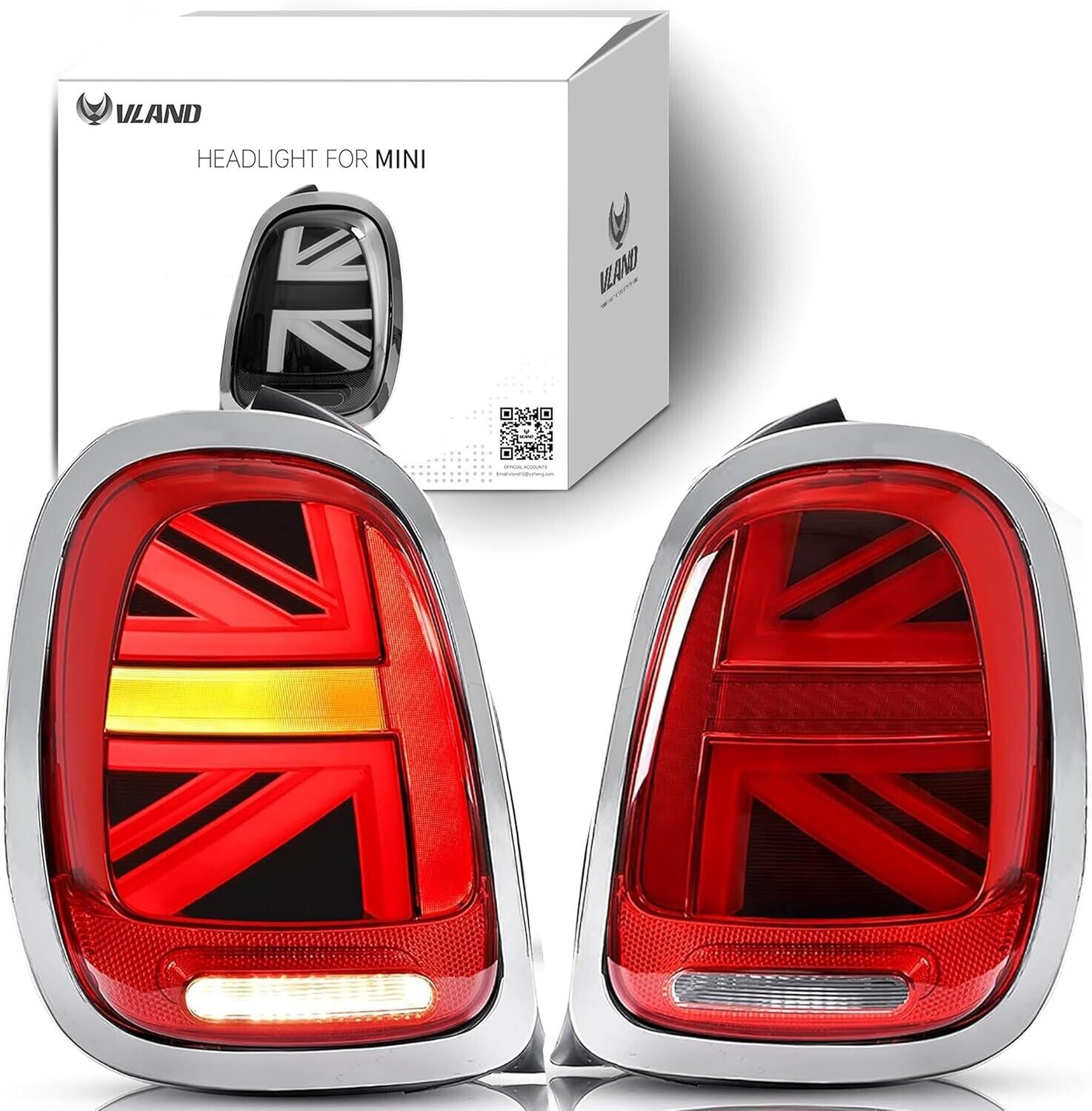 UK VLAND Rear Tail Lights BMW Mini Cooper F55 F56 F57 14-21 Sequential JCW Red