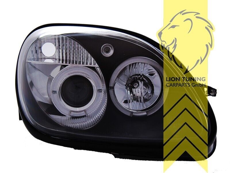 LT LED DRL Halo Ring Eye Headlights Mercedes SLK R170 96-04 black LHD