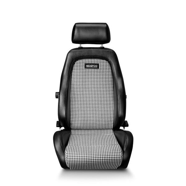 Sparco Sport Seat GT - Black Skai + Black White Retro Microfibre - Reclinable