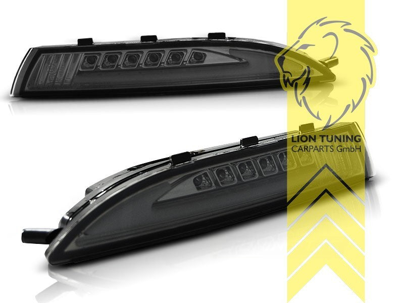 LT Pair LED DRL front indicators for VW Scirocco 3 137 138 08-14 black smoke