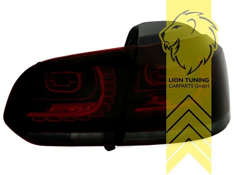 LT Pair VW GOLF VI 6 MK6 5K1 08-13 LED Lightbar Rear Tail Lamps Smoke GTI LHD