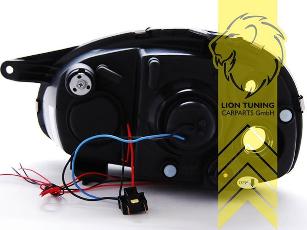 LT Pair LED DRL Halo Ring Headlights Opel Corsa B Combo B 71 93-01 chrome LHD