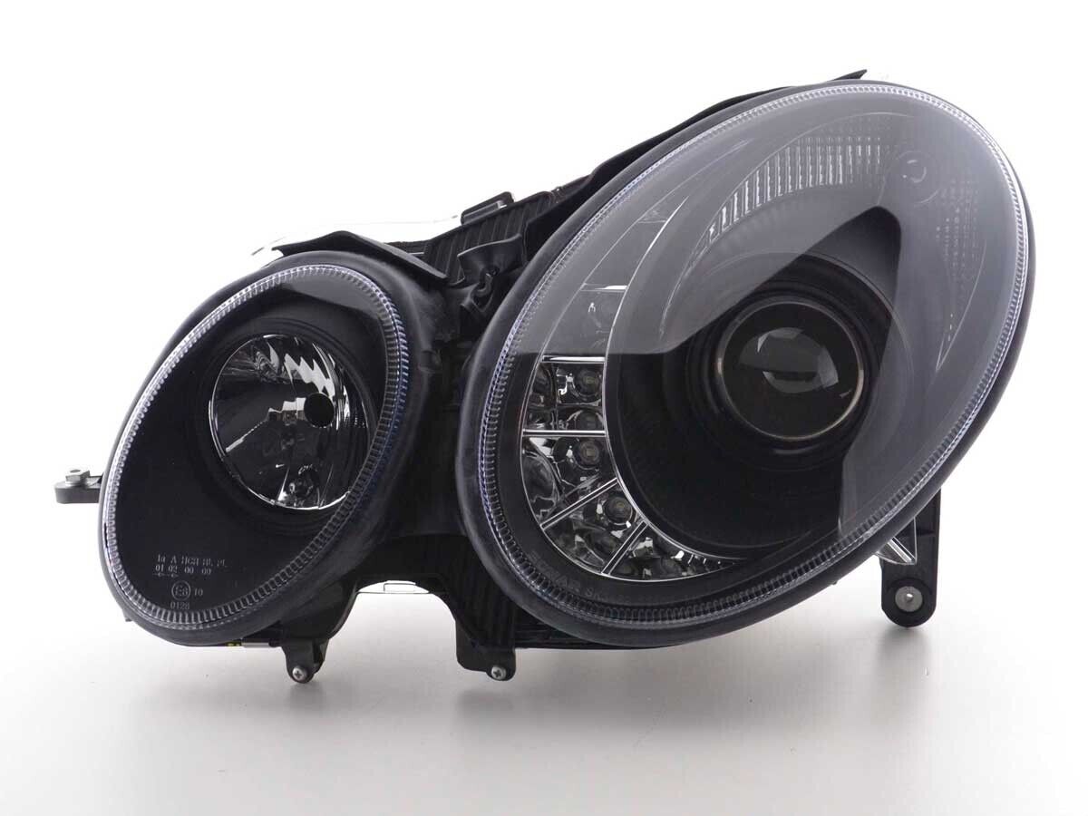 FK LED DRL Lightbar HEADLIGHTS Mercedes E-Class 211 W211 02-06 black AMG LHD