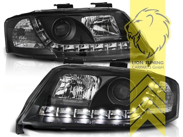 LT LED DRL Lightbar Halo Ring Headlights Audi A6 C5 4B 97-01 Limo Avant black