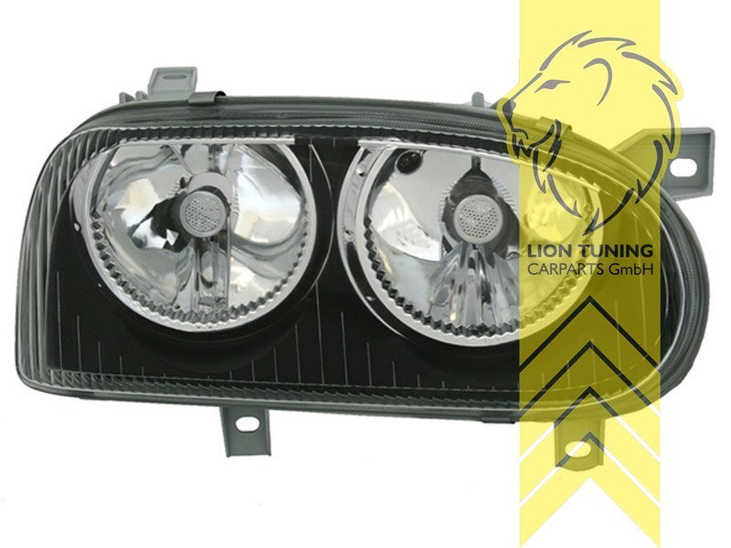 LT DEPO Halogen Headlights VW Golf 3 sedan Variant Cabrio 1H1 1E7 1H5 black LHD