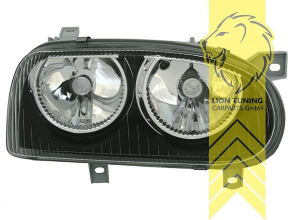 LT DEPO Halogen Headlights VW Golf 3 sedan Variant Cabrio 1H1 1E7 1H5 black LHD